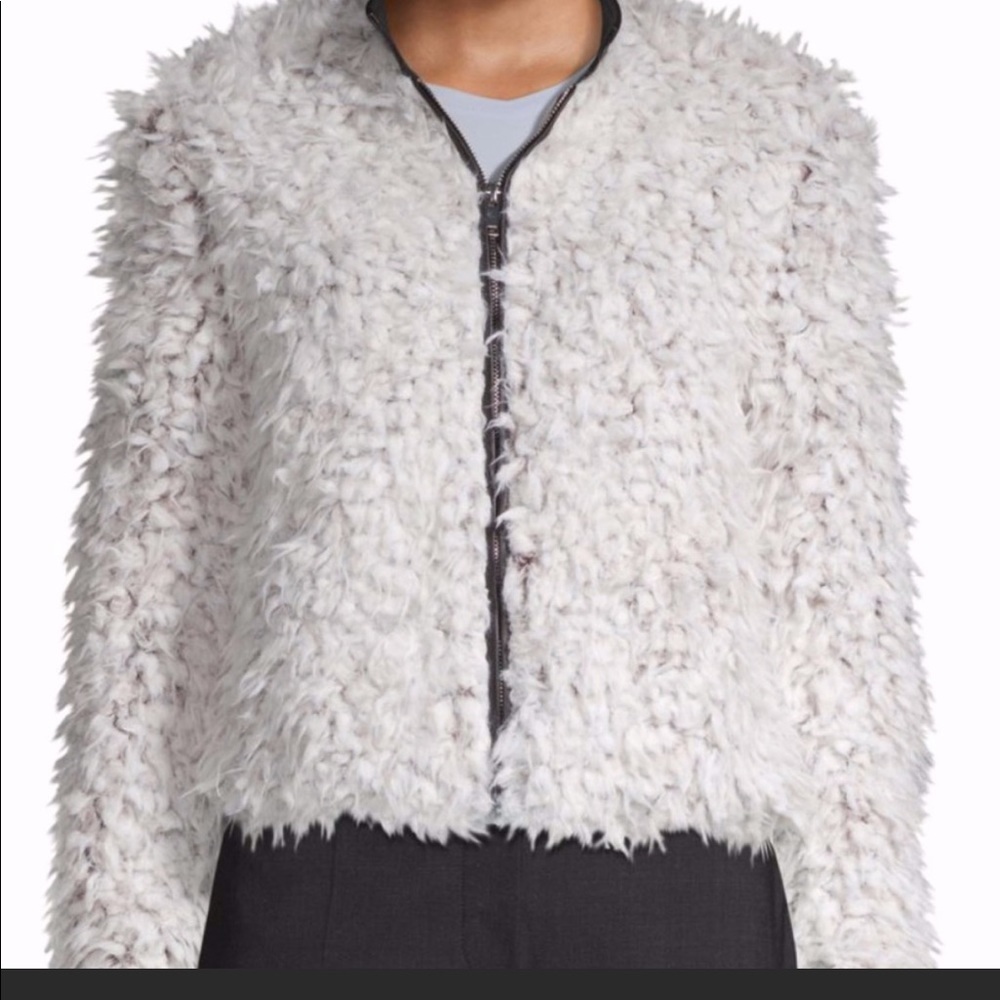 Soft faux fur white jacket
